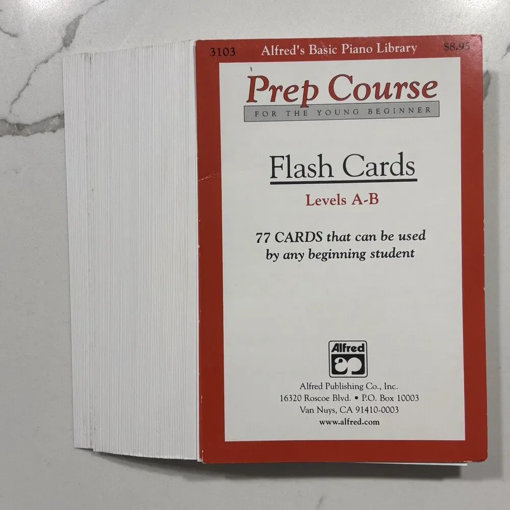 Alfred's Basic Piano Prep Course: Flash Cards Levels A & B Open Package EUC!